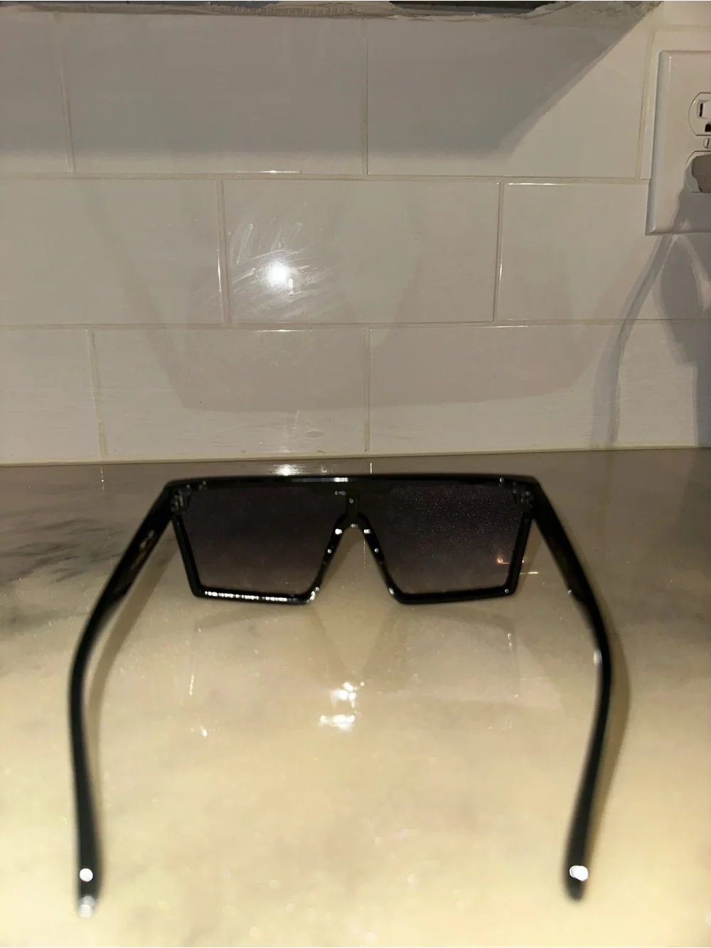 Louis Vuitton Black Monogram Shield Sunglasses with Gold Logo